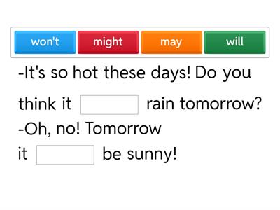 Will, won't, may or might