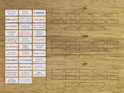 PREPOSITIONS OF PLACE AND TIME (IN/ ON/ AT)