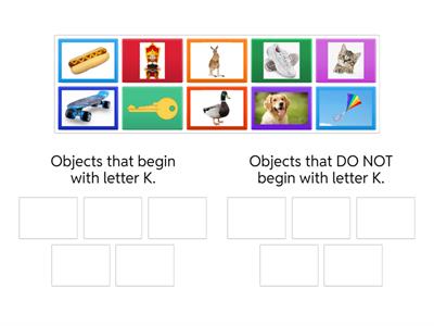 Sorting objects that begin with K.