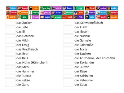 German - die Lebensmittel