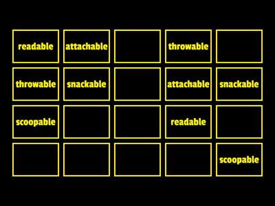 Suffix -ABLE: Find the Matches