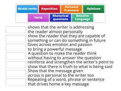 Persuasive text: text-specific features