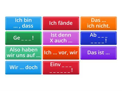 Redemittel Diskussion+Einigung B1 - Welches Wort fehlt?