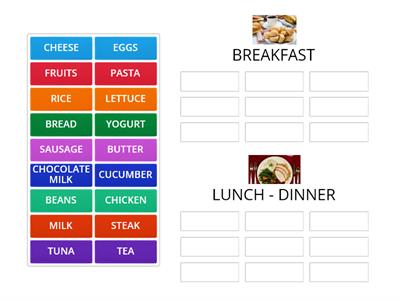 BREAKFAST X LUNCH AND DINNER