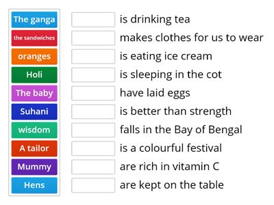 match the predicate with the subject