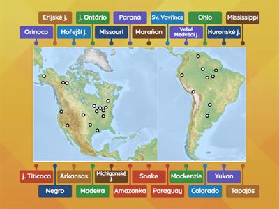 AMERIKA - řeky, jezera