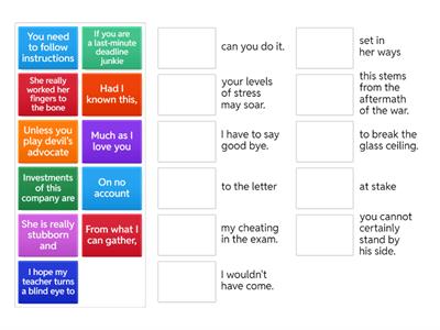 C1 revision: matching sentences (May activity)