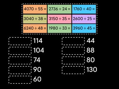Long Division Problems (No Remainders)