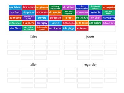 les passe-temps-sorting