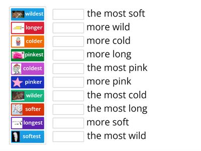 Suffix -er & -est  (more than/most)