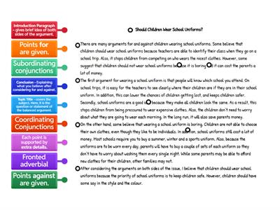 key features of a balanced argument.