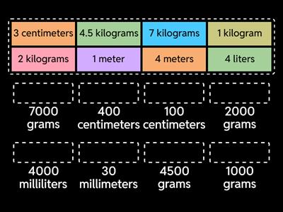 Metric Conversion Matching T4