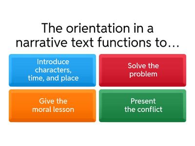 Narrative Text Structure   (Multiple Choice)