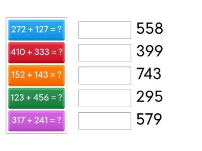 3 Digit Addition without Regrouping