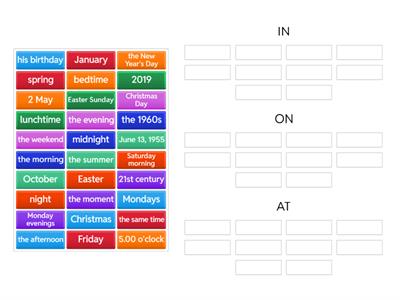 Prepositions of Time (IN-ON-AT)