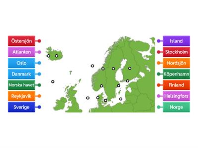 Nordens länder, huvudstäder & hav