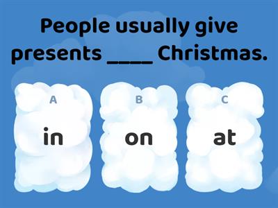 Prepositions of place/time. Class 