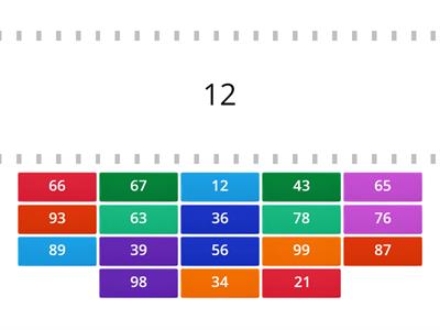 TROVA IL NUMERO UGUALE (2 cifre - discriminazione visiva)