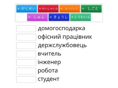 Японська, урок 4, професії