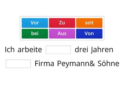 Welche Präposition passt? Ausbildung und Beruf