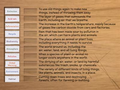 Environment vocabulary