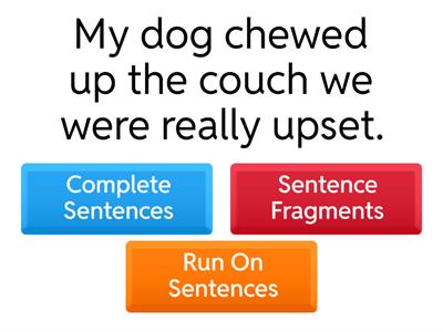 Sentences, fragments and run-ons