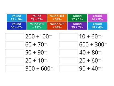 Round to Estimate Sum 