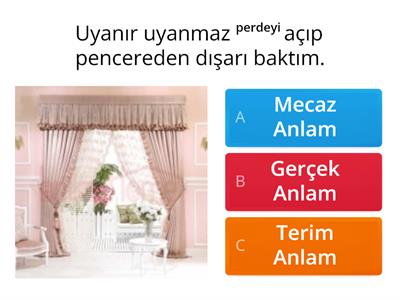  Gerçek Anlam/Mecaz Anlam/ Terim Anlam 