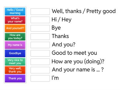 Greetings A2: formal and informal