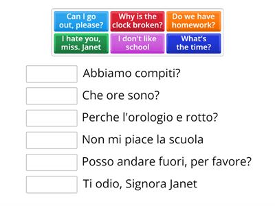 Inglese: Classroom language