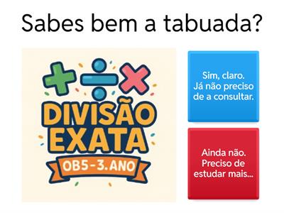 Divisão, a partir da tabuada