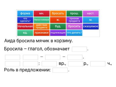  Морфологический разбор глагола