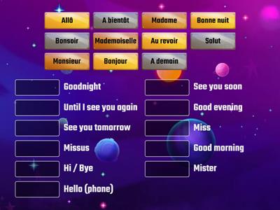 French Greetings - Match up