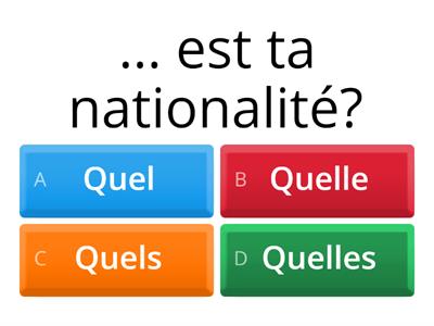 Quel, quelle, quels, quelles