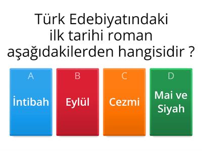 Türk edebiyatında roman (Roman ve roman türleri hakkında genel bilgiye sahip olma)