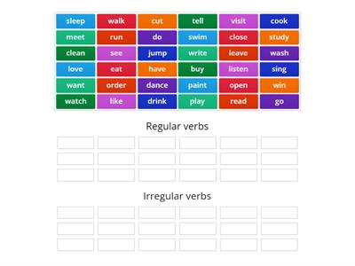 Regular vs irregular verbs