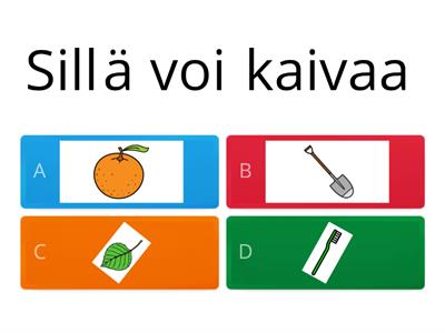  Esineiden ja asioidentunnistaminen kuvailun perusteella materiaali (© Viitottu Rakkaus® kuvat: papunet.net)