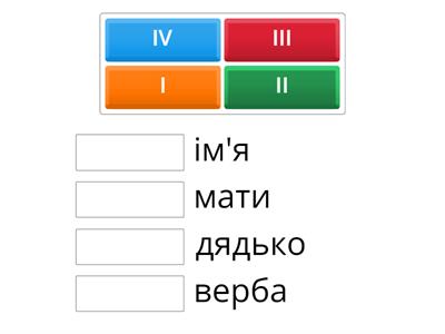 Відміни іменників, 6 кл