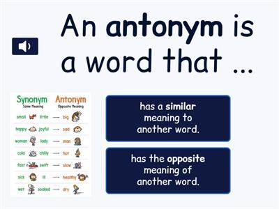 Antonyms and Synonyms