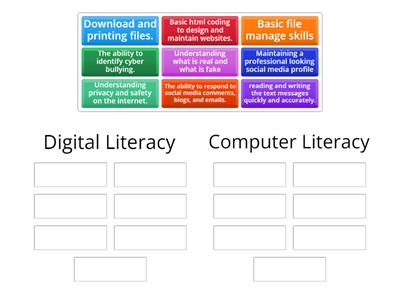 Computer vs Digitial Literacy