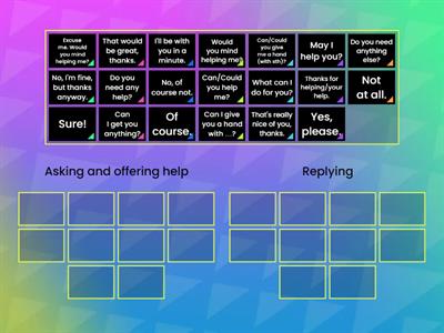 Asking and offering help - replying