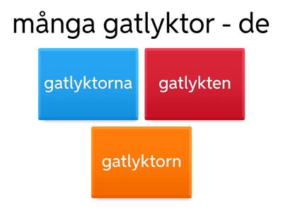 Substantiv i plural bestämd form grupp 1 -3