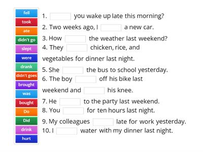 Irregular past tense verbs