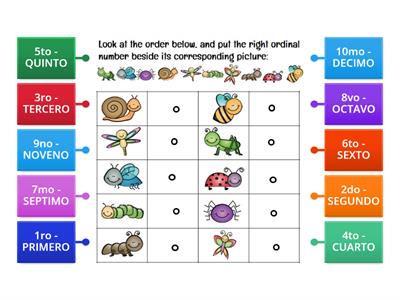 ORDINAL NUMBERS SPANISH(label)