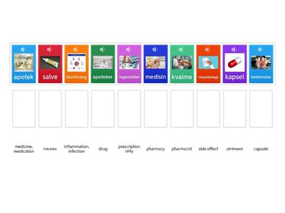 DLA 12 b Pharmacy Vocabulary Match