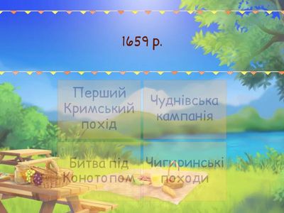 9 НМТ. Відповідність. Козацька Україна 50-80 рр. 17 ст.