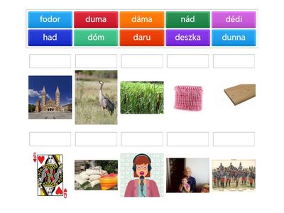 Párosítsd a szavakat a képekhez! (d betű)