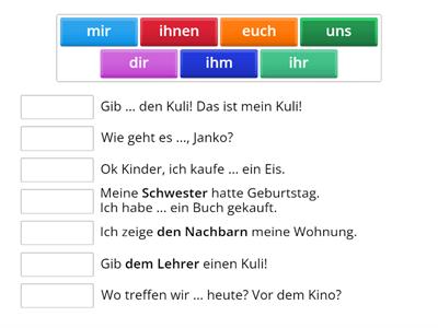 Personalpronomen im Dativ (Beste Freunde A2, L21)