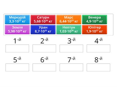 Стандартний вигляд числа  (Впорядкуйте за зростанням)