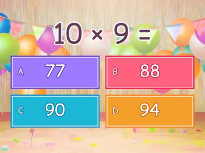乘法表 10 （10 Quiz）